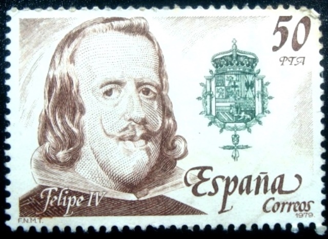 Selo postal da Espanha de 1979 Felipe IV 50