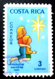 Selo da Costa Rica de 1985 Children Looking to the Starss