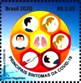 Selo postal do Brasil de 2020 Principais Sintomas