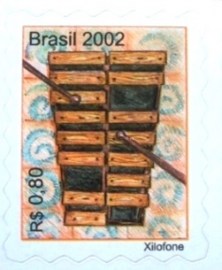 Selo postal do Brasil de 2002 Xilofone - 820 M