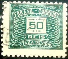 Selo postal do Brasil de 1933 Taxa Devida 50 - X 67 U