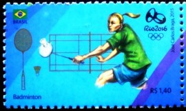 Selo postal do Brasil de 2015 Badminton