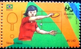 Selo postal do Brasil de 2015 Tênis de Mesa