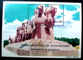 Bloco postal do Brasil de 1984 Victor Brecheret