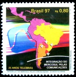 Selo postal do Brasil de 1997 25 Anos Telebrás