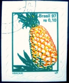 Selo postal do Brasil de 1998 Abacaxi 1mm U