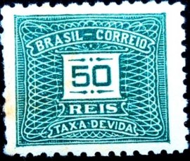 Selo postal do Brasil de 1933 Taxa Devida 50 - X 67 N