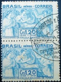 Par de selos postais AÉREOS de 1948 - A - 67 MCC