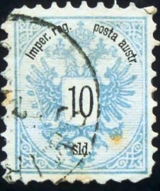 Selo postal da Áustria de 1883 Coat of arms 10 sld