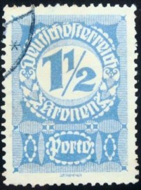 Selo postal da Áustria de 1921 Digit in circle 1½