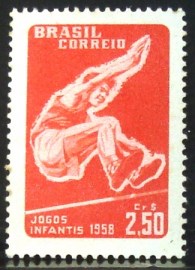 Selo postal do Brasil de 1958 VIII Jogos Infantis