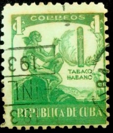 Selo postal de Cuba de 1939 Cigar industry