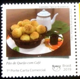 Selo postal do Brasil de 2019 Pão de Queijo