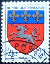 Selo postal da França de 1972 Saint-Lô