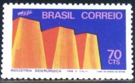 Selo postal do Brasil de 1972 Indústria Siderúrgica - C 739 N