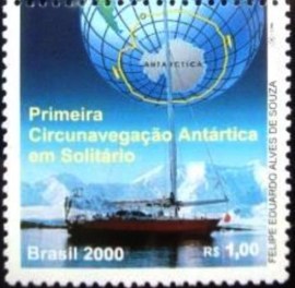 Selo postal do Brasil de 2000 Veleiro Parati