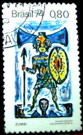 Selo postal do Brasil de 1974 Zumbi - C 830 M1D