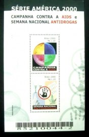 Bloco postal do Brasil de 2000  Aids e Antidrogas