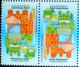 Par de selos postais do Brasil de 2018 Brasil-Luxemburgo