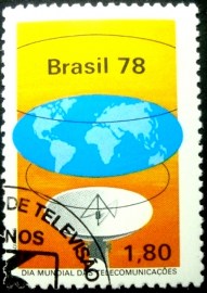 Selo postal do Brasil de 1978 Dia Mundial das Telecomunicações