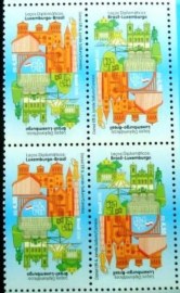 Quadra de selos postais do Brasil de 2018 Brasil-Luxemburgo