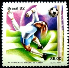 Selo postal do Brasil de 1982 Defesa do Goleiro