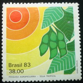 Selo postal do Brasil de1983 Soja Tropical