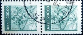 Par de selos postais do Brasil de 1982 Mamona