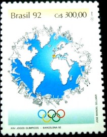 Selo postal do Brasil de 1992 Olimpíada de Barcelona