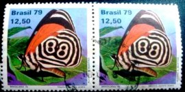 Par de selos postais do Brasil de 1979 Cramer's Eighty