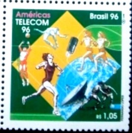 Selo postal do Brasil de 1975 Telecom