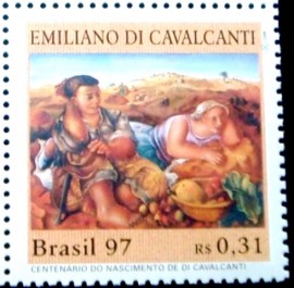 Selo postal do Brasil de 1997 Emiliano Di Cavalcanti