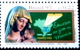 Selo postal do Brasil de 1997 Presença Marista