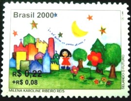 Selo postal do Brasil de 2000 Cidade e Bosque