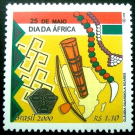 Selo postal do Brasil de 2000 - Instrumentos Africanos M