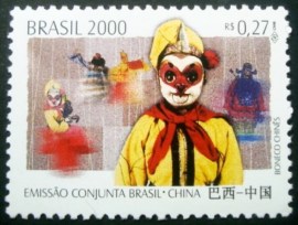 Selo postal do Brasil de 2000 Boneco Chinês