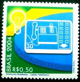Selo postal do Brasil de 2004 Cartão Telefônico M
