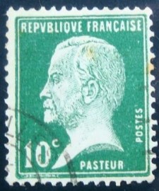 Selo postal da França 1923 Louis Pasteur 10