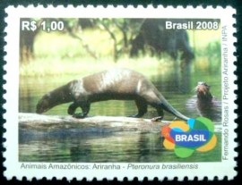 Selo postal do Brasil de 2008 Ariranha