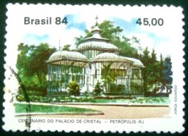 Selo postal do Brasil de 1984 Palácio de Cristal U