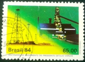 Quadra de selos do Brasil de 1984 Petróleo U