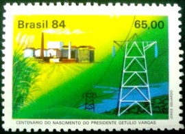 Selo postal do Brasil de 1984 Usina