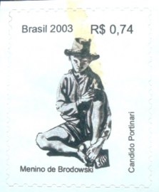 Selo postal do Brasil de 2003 Menino de Brodowiski N