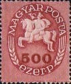 Selo postal da Hungria de 1946 Postrider