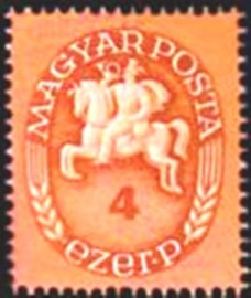 Selo postal da Hungria de 1946 Postrider