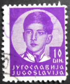 Selo postal da Iugoslávia de 1935 King Peter II 10