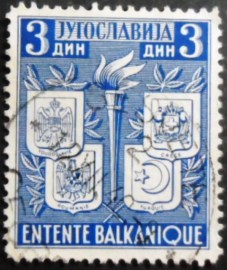 Selo postal da Jugoslávia de 1940 Balkan Entente 3