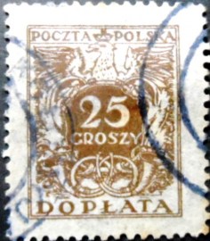 Selo postal da Polônia de 1936 Brown Eagle on a Shield