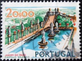 Selo postal de Portugal de 1974  Palace Garden Castelo Branco