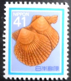 Selo postal do Japão de 1989 Noble Scallop